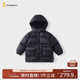 童泰（TONGTAI）寶寶羽絨服冬季衣服兒童中長(cháng)款連帽三防外套鴨絨上衣黑色90cm
