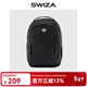 SWIZA百年瑞士雙肩包休閑電腦包男女多功能差旅包商務(wù)背包通勤男士書(shū)包 黑色