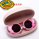 G.duck時(shí)尚兒童太陽(yáng)鏡防1紫外線(xiàn)寶寶墨鏡卡通可愛(ài)公主偏光太陽(yáng)眼鏡女童 拆疊款:粉色+盒 3-12歲左右