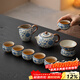 兮元記青花汝窯茶具套裝整套家用高檔泡茶壺茶杯茶盤(pán)退休禮物節日伴手禮 繁花米黃汝窯9頭大西施壺禮盒裝 實(shí)用生日新婚喬遷之喜搬家禮物