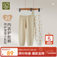 拉比嬰兒護肚褲純棉寶寶保暖高腰打底睡褲居家秋褲2條裝 淺卡其100