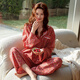 族瑪士睡衣女2026新款春秋季薄款天絲長(cháng)袖碎花紅色本命年夏季家居服套裝 85071#基礎套裝-運紅 M 【建議100-120斤穿】尺碼偏大