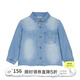 jnby by JNBY江南布衣嬰童全棉水洗牛仔長(cháng)袖襯衣柔軟秋冬男女童嬰兒YO8211650 999/牛仔淺蘭 100cm