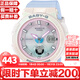 卡西歐（CASIO）BABY-G系列 少女時(shí)代霓虹夜光 學(xué)生女表考試表防水防震運動(dòng)日韓表 珊瑚白藍BGA-250-7A3