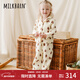 Milkbarn春秋兒童睡衣男女童莫代爾家居服套裝寶寶童裝 奶油松果 90 (18-24月-參考身高80-90cm)