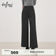伊芙麗（eifini）伊芙麗高質(zhì)感利落顯瘦通勤職場(chǎng)呢料九分羊毛休閑褲女2025冬裝新款 煙灰 XL 125-140斤 腰圍78.5