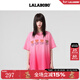 LALABOBO【商場(chǎng)同款】多巴胺粉短袖t恤女2025新款寬松純棉上衣潮RBEB-DT16 粉色 M