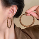 沄汧耳釘素圈耳環(huán)耳飾耳圈生日禮物女生耳墜氣質(zhì)小眾2026新款首飾飾品 夸張豹紋圓圈耳環(huán)一對