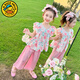 G.duck小黃鴨女童夏裝套裝2025新款洋氣兒童衣服夏季韓版女寶寶休閑服裝 粉色 120 建議110-120cm5-6歲