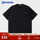 FILA FUSION斐樂(lè )潮牌男子針織短袖衫冬季新款休閑純棉寬松T恤 正黑色-BK M 170/92A/M