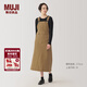MUJI女式 牛仔 背帶裙 女裝裙子 牛仔裙 長(cháng)裙 A字裙 春秋 深米色 S (155/62A)