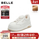 百麗（Belle）簡(jiǎn)約百搭高幫鞋女冬季新款商場(chǎng)同款厚底加絨休閑板鞋E6R1DDM5 米色 37 (235mm)