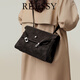Reessy奢侈品高端女包大容量單肩包2026新款磨砂郵差包通勤復古斜挎包 烏木咖(禮盒包裝)