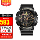 卡西歐（CASIO）手表男 g-shock自動(dòng)背光迷彩風(fēng)大表盤(pán)雙顯防水防震運動(dòng)男表石英表 軍事迷彩GA-100CF-1A9