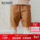 Milkbarn夏季兒童褲子1-8歲男寶女寶沙灘褲中小童休閑七分工裝褲 深卡其 110 cm