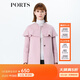 PORTS寶姿 新品女裝簡(jiǎn)約荷葉邊棒球領(lǐng)大衣SA9C016GZW010 淺粉 S (4)