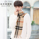 達芬奇密碼秋冬男士100%羊毛格子圍巾保暖披肩時(shí)尚韓版百搭披肩圍脖 駝格