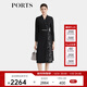 PORTS寶姿女裝2024早秋新款簡(jiǎn)約時(shí)尚印花經(jīng)典撞色拼接收腰長(cháng)袖連衣裙 黑色 XXS (0)