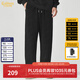 卡賓（CABBEEN）【老花燒花】男裝絨感運動(dòng)休閑褲2024秋季新款寬松衛褲直筒褲 煤黑色01 2XL 185/54