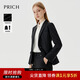 PRICH【可機洗綿羊毛】簡(jiǎn)約通勤西服套裝春秋新款職業(yè)西裝 19黑色西裝 XS 155