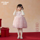 歐姆熊女童連衣裙秋冬季2025新款女寶寶周歲禮服兒童冬裝洋氣小公主裙子 粉色【加絨款】 120 120cm