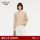 歌莉婭羊絨衫女春季2026新款巨好看一字領(lǐng)上衣慵懶毛衣1F1L5J100 71W杏色 XS