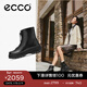 愛(ài)步（ECCO）靴子女 黑色厚底增高中筒套筒牛皮女靴 蹤跡220743 黑色22074301001 37