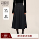 Teenie Weenie小熊女裝半身裙2025秋新款學(xué)院風(fēng)刺繡休閑大擺百褶裙 深灰色 S 160