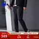 FILA 斐樂(lè )官方男士針織長(cháng)褲2025冬季新款健身運動(dòng)簡(jiǎn)約基礎直筒褲 深黑-BK L 175/84A/L