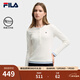 FILA 斐樂(lè )官方女子針織長(cháng)袖T恤25冬新款時(shí)尚經(jīng)典休閑修身亨利衫打底衫 云菇白-WT L 170/88A/L