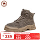駱駝牌 戶(hù)外休閑登山鞋工裝靴厚底馬丁靴男女鞋 P14W342609 卡其 41