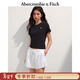 Abercrombie & Fitch【百搭修身】經(jīng)典小麋鹿圖案女裝25夏季圓領(lǐng)短袖T恤 黑色 XS (160/84A)