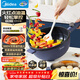 美的（Midea）電炒鍋 電蒸鍋 電火鍋 電煮鍋家用多功能煎炒一體鍋 4L大容量料理烤肉電熱鍋 HGE2813 配蒸籠木鏟