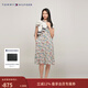 Tommy Hilfiger春夏女裝氣質(zhì)休閑通勤多彩字母滿(mǎn)印百褶拼接顯瘦襯衫連衣裙 多色0K5 S (34)