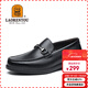老人頭（LAORENTOU）皮鞋男商務(wù)休閑牛皮套腳樂(lè )福鞋軟面豆豆駕車(chē)鞋 83037 黑 40