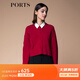 PORTS 寶姿秋冬新品女裝針織長(cháng)袖圓領(lǐng)套頭衫SM9K415KKW003 深紅色 M