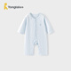 童泰（TONGTAI）嬰兒連體衣夏季純棉男女寶寶衣服兒童長(cháng)袖哈衣睡衣爬服藍色73cm