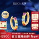 IL&CO尤珂「小彩糖」18K金彩色寶石耳釘女天然彩虹耳飾新年本命年禮物 18K金耳飾（寶石約70分一對）