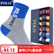 POLO男士夏季薄款彩色中筒男襪子6雙裝 春夏字母吸濕排汗棉跑步跑步襪 五色六雙【型號3419】 6雙 39-45碼鞋合適