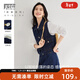 對白（DUIBAI）【100棉】時(shí)髦牛仔馬甲女2026春季新款百搭疊穿短款無(wú)袖上衣 深牛仔藍 M