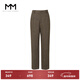 麥檬MM麥檬23年秋冬新款休閑時(shí)尚綿羊毛梭織闊腿直筒褲女5EA253121 夾花咖 M （100-110斤）