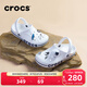 卡駱馳（CROCS）洞洞鞋貝雅卡駱班輕便耐磨一腳蹬休閑鞋|205089 白/深藍-126 37 /38(230mm)