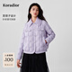 珂萊蒂爾2025冬新款90鵝絨學(xué)院風(fēng)女短款保暖外套輕薄羽絨服 淡紫羅蘭色 S