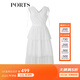 PORTS寶姿春夏新品女裝V-領(lǐng)無(wú)袖中長(cháng)連衣裙SM8D059MLN001 奶白色 S (4)