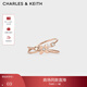 CHARLES&KEITH四葉草系列鑲鉆閉口戒指配飾生日新年禮物送女友CK5-31470143 Rose Gold玫瑰金色 M