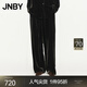 JNBY/江南布衣秋冬新品絲絨休閑褲含桑蠶絲寬松闊腿抽繩長(cháng)褲5O8E14950 005/近黑 XS