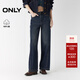 ONLY2025夏季新款松弛感高腰寬松直筒褲長(cháng)褲牛仔褲女|125332077 J39 藍黑 M M褲長(cháng)減短