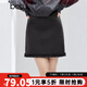 百圖（betu）女裝2025年冬季新款半身裙高級感A字裙木耳邊設計裙子短裙2510T71 深灰 L