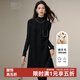 晚白【新品】高級感綿羊毛背心裙冬款洋氣百搭顯瘦毛呢無(wú)袖連衣裙 黑色 L