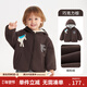 齊齊熊（ciciibear）[貝樂(lè )絨7A抗菌]齊齊熊寶寶搖粒絨外套男童秋冬款兒童加絨保暖連帽 巧克力棕 130